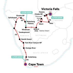 Cape Town to Victoria Falls Overland Adventure 21 days